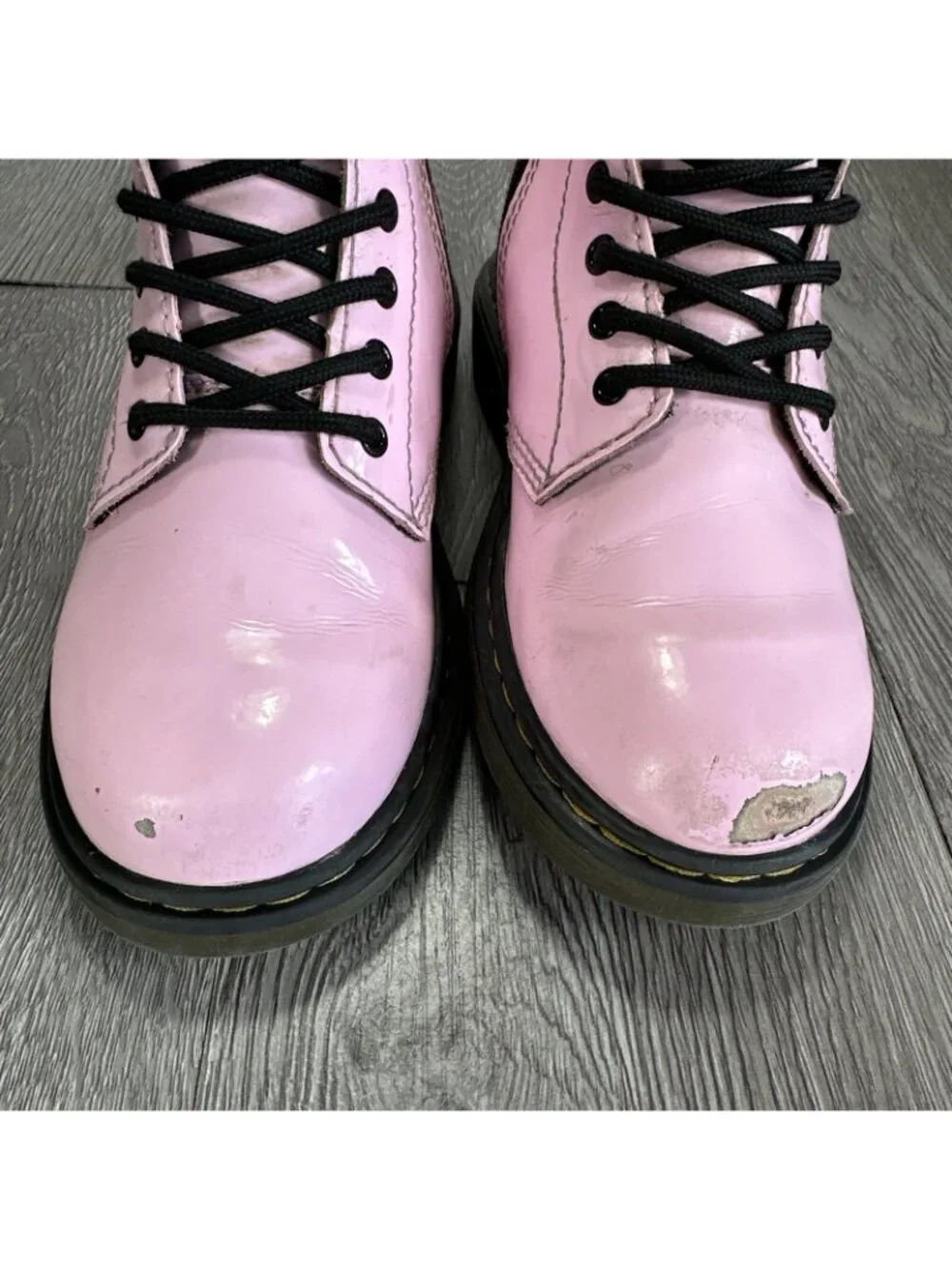 Dr. Martens 1460 J Pink Leather Round Toe Lace Up/Zip Ankle Boots Kids Sz 2 Read